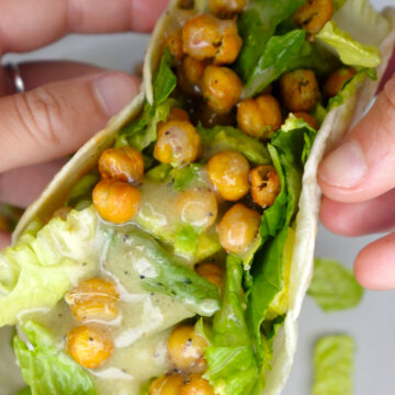 crispy chickpea vegan taco