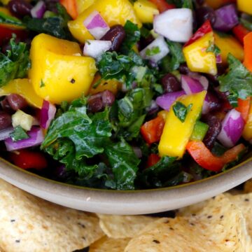 mango kale salsa with black beans