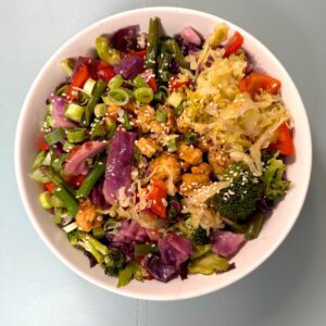 vegan tofu veggie bowl