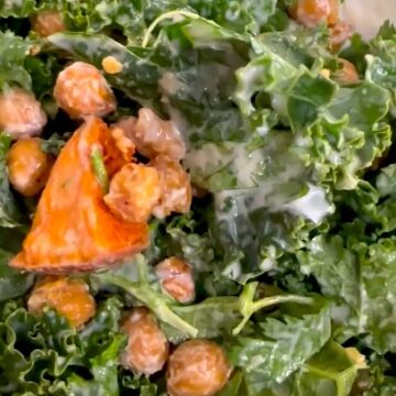 vegan chickpea kale salad