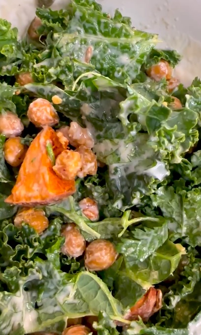 vegan chickpea kale salad