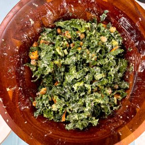 kale tahini caesar vegan salad